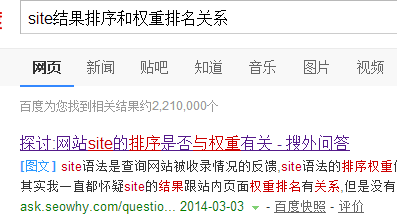site结果与排名的讨论